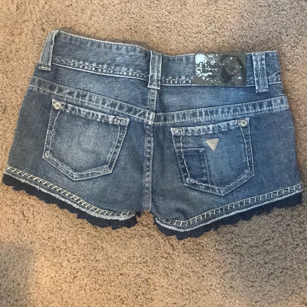 Designer denim patchwork shorts - Picture 2 of 2